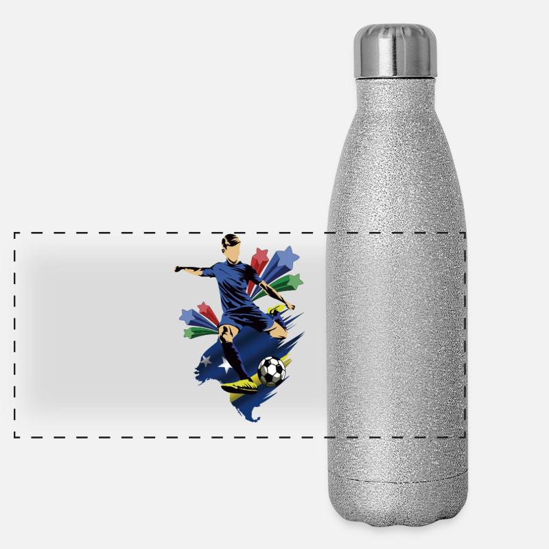 Curaçao - Curaçao - Drapeaux Gourde isotherme panoramique pailletée 500 ml