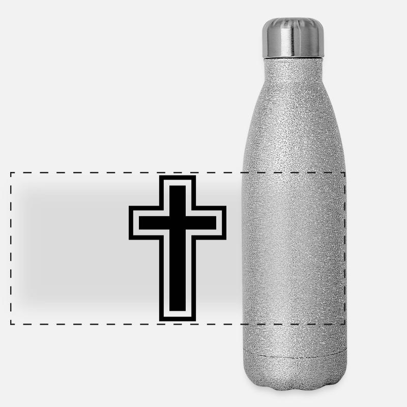 Christliches Kreuz Panorama Glitzer Isolierflasche 500 ml