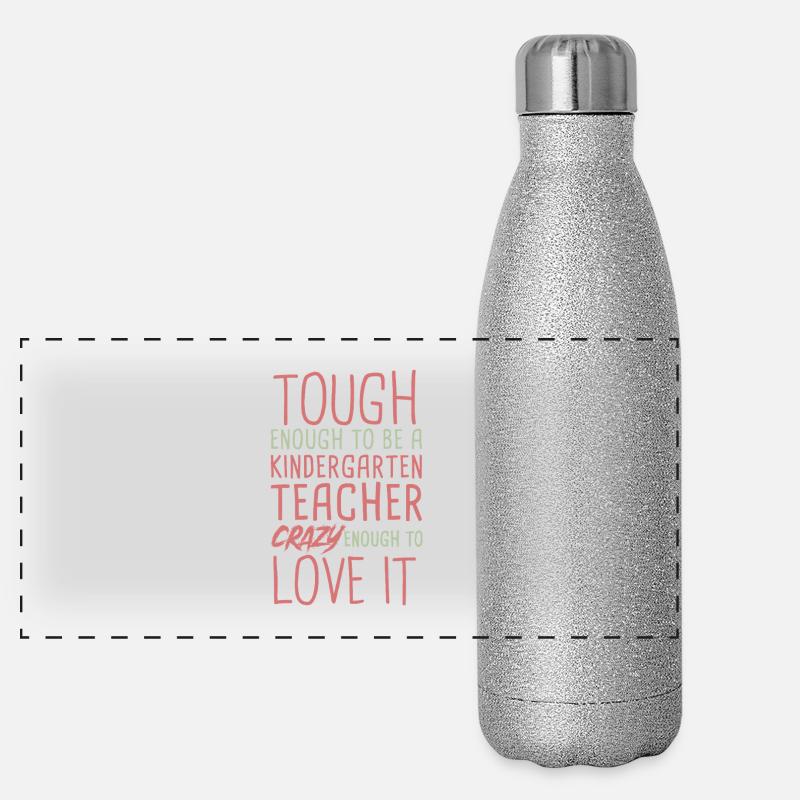 Enseignante de maternelle Crazy Gourde isotherme panoramique pailletée 500 ml