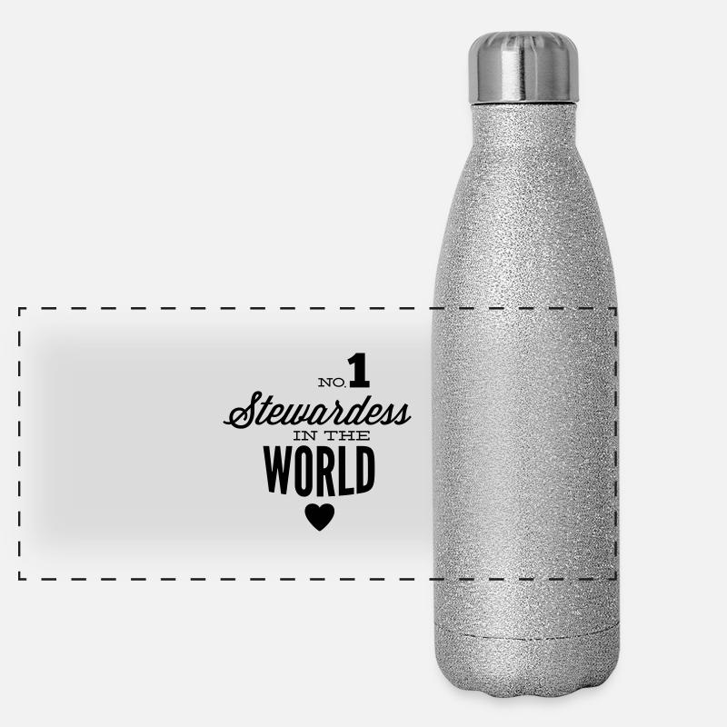 Best stewardess of the world Panoramic Glitter Thermal Bottle 500 ml
