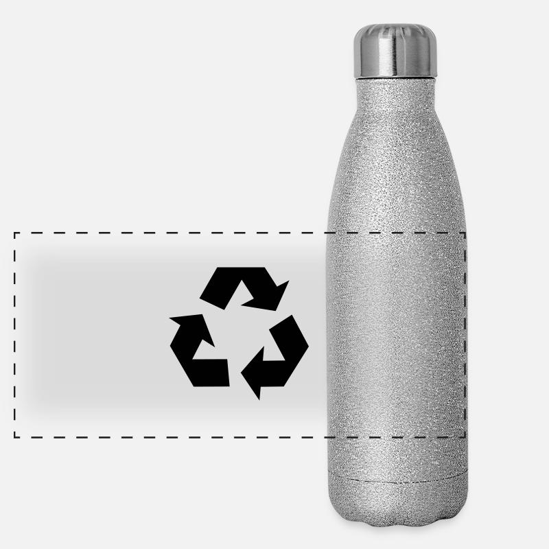 recycle environment - Gourde isotherme panoramique pailletée 500 ml - paillettes argentées
