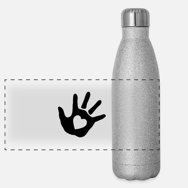 Bébé main - cœur Gourde isotherme panoramique pailletée 500 ml