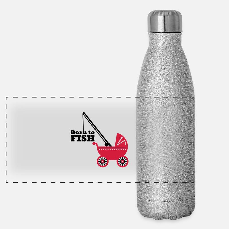 born to fish (landau, 2c) Gourde isotherme panoramique pailletée 500 ml