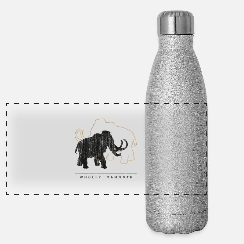 wolliges Mammut (in die Jahre gekommen) Panorama Glitzer Isolierflasche 500 ml