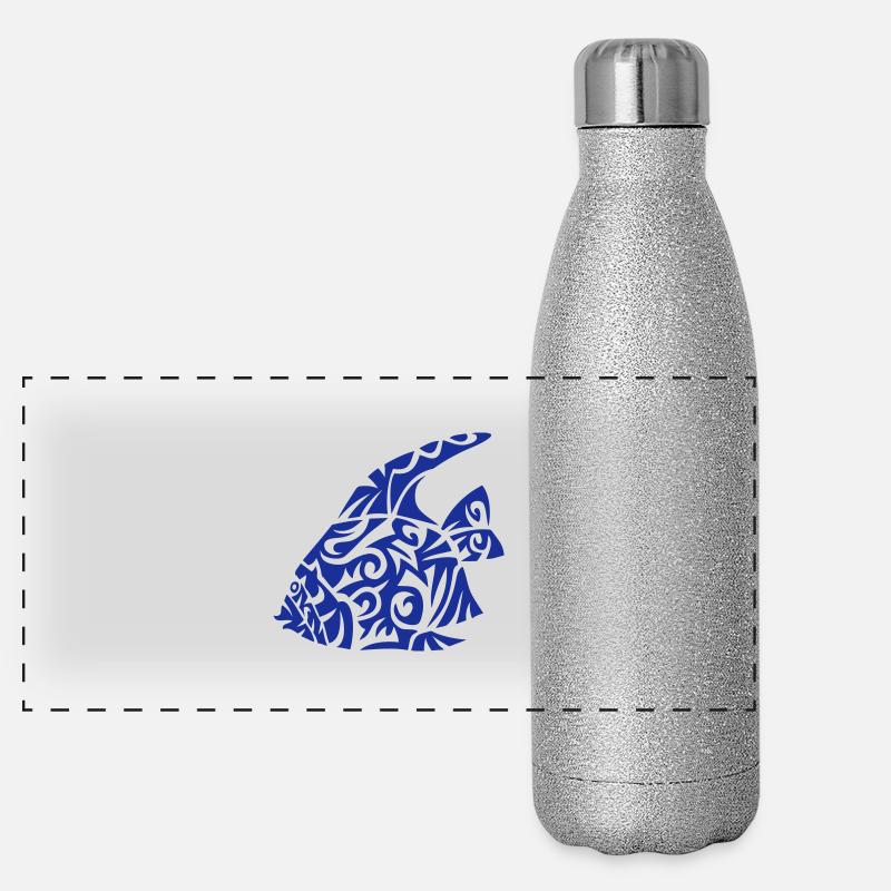 poisson exotique fish tribal 82 Gourde isotherme panoramique pailletée 500 ml