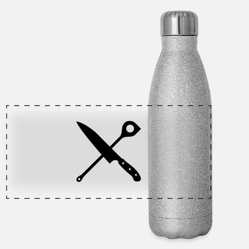 Couteau et une cuillère de bois Gourde isotherme panoramique pailletée 500 ml
