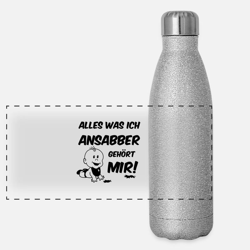 Alles was ich ansabber gehoert mir Panorama Glitzer Isolierflasche 500 ml