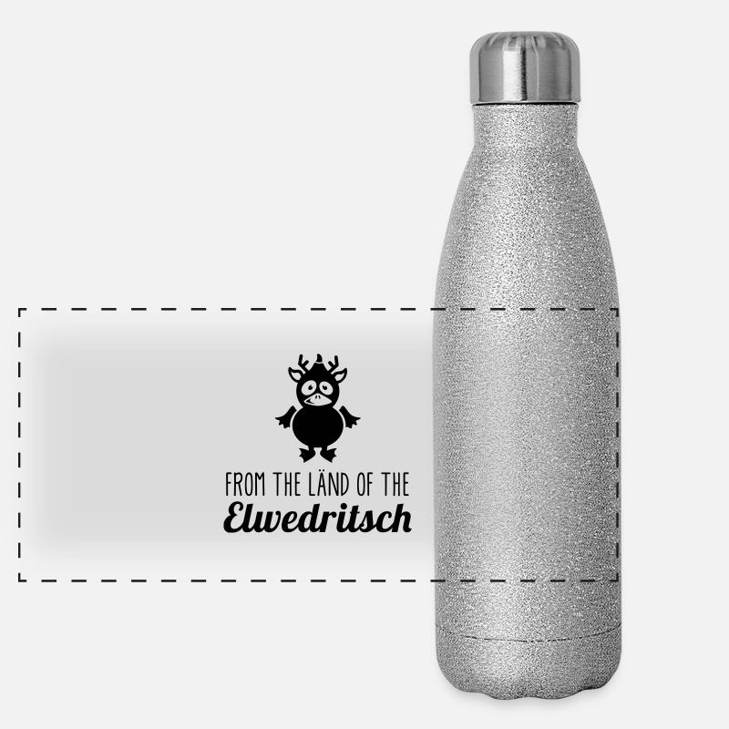 Elwedritsch - Pfalz - Dialekt - RLP pfälzisch - 1C Panorama Glitzer Isolierflasche 500 ml