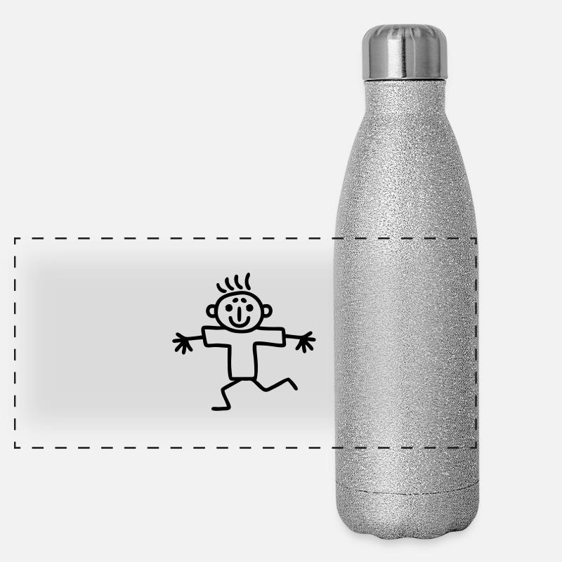 Strichmännchen Läufer Panorama Glitzer Isolierflasche 500 ml