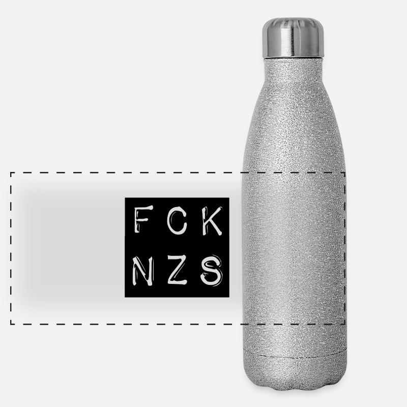 FCK NZS - Fuck Nazis - NO PEGIDA Panorama Glitzer Isolierflasche 500 ml