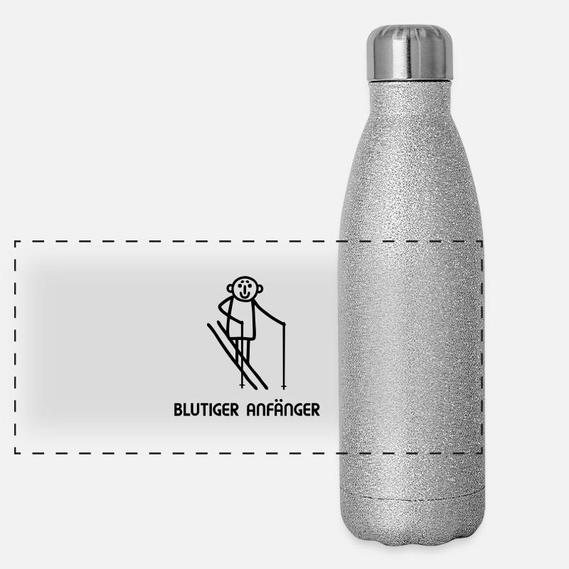 Skifahrer Anfänger Panorama Glitzer Isolierflasche 500 ml