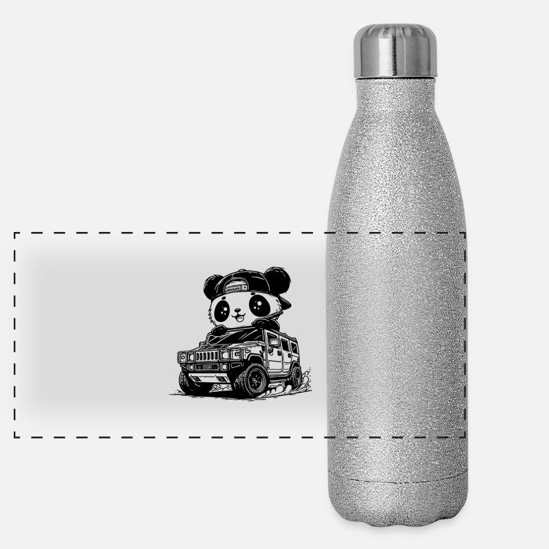 panda voiture Gourde isotherme panoramique pailletée 500 ml