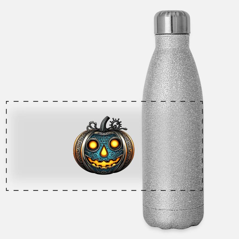 Steampunk pumpkin Panoramic Glitter Thermal Bottle 500 ml