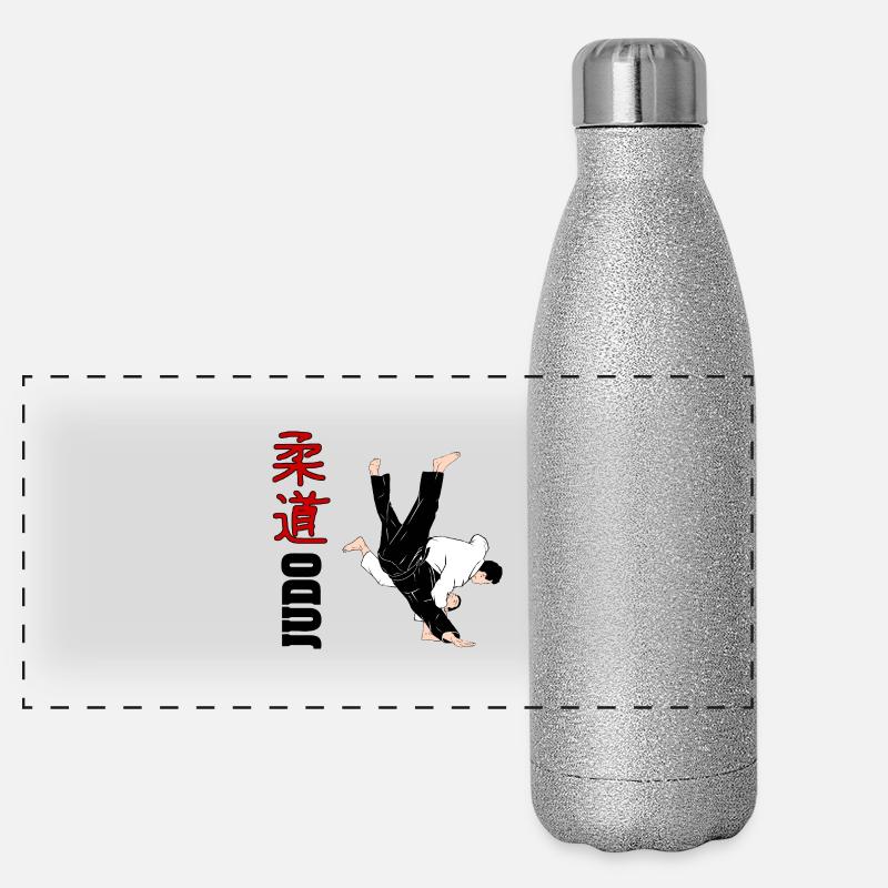 Judo - Judoka - Martial Arts - Panoramic Glitter Thermal Bottle 500 ml - silver glitter