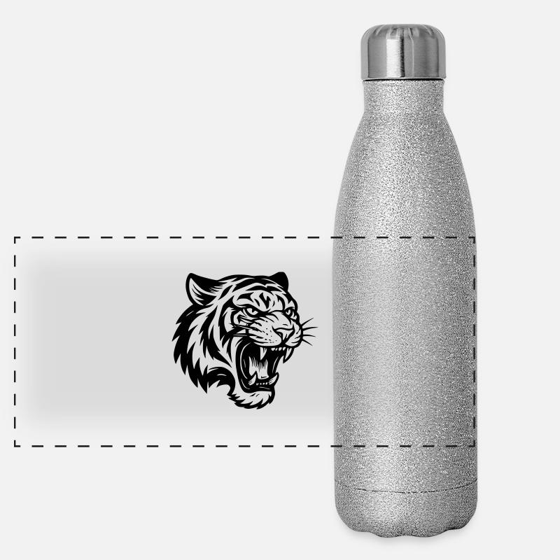 Der brüllende Tiger Panorama Glitzer Isolierflasche 500 ml