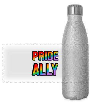Pride ally - Panoramic Glitter Thermal Bottle 500 ml - silver glitter - Front