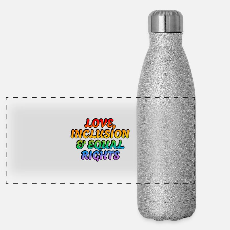 Love inclusion and equal rights LGBT pride ally Panoramic Glitter Thermal Bottle 500 ml