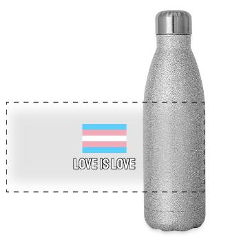L’amour trans est l’amour - Gourde isotherme panoramique pailletée 500 ml - paillettes argentées - Devant