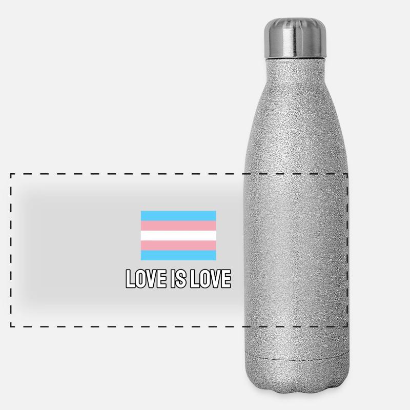 Trans-Liebe ist Liebe Panorama Glitzer Isolierflasche 500 ml