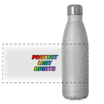 Protéger les droits LGBT - Gourde isotherme panoramique pailletée 500 ml - paillettes argentées - Devant