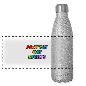 Protégez les droits des homosexuels Mois de la fierté LGBTQ - Gourde isotherme panoramique pailletée 500 ml - paillettes argentées - Devant