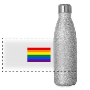 Pride Flag - Panoramic Glitter Thermal Bottle 500 ml - silver glitter - Front