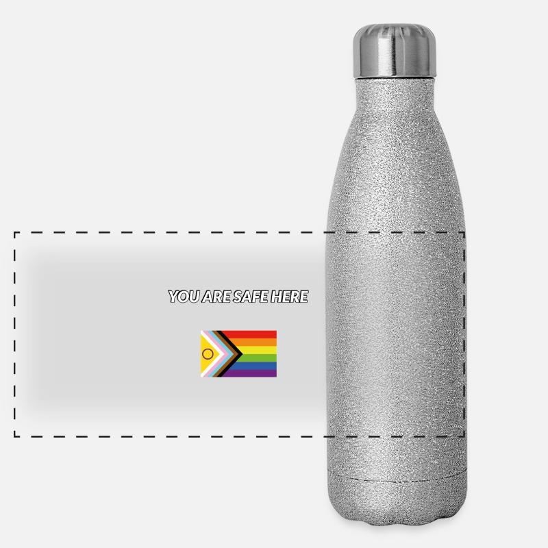 Hier sind Sie sicher inklusive Stolz Panorama Glitzer Isolierflasche 500 ml