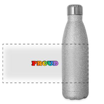 PROUD LGBT PRIDE - Panoramic Glitter Thermal Bottle 500 ml - silver glitter - Front
