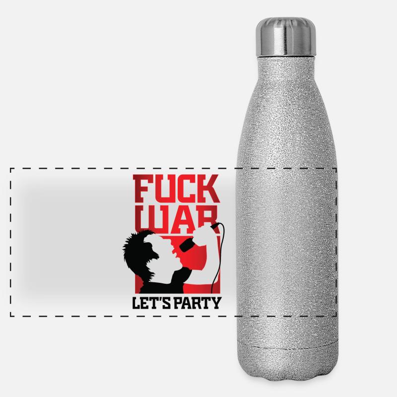 Fuck War. Let Us Party! Panoramic Glitter Thermal Bottle 500 ml