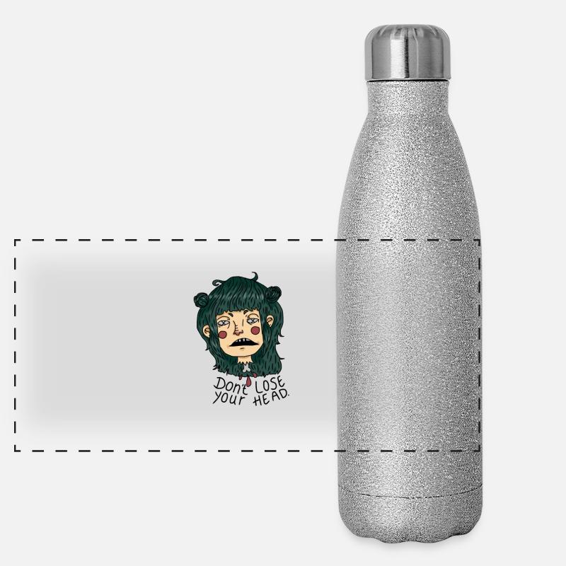 Verliere den Kopf nicht. Panorama Glitzer Isolierflasche 500 ml