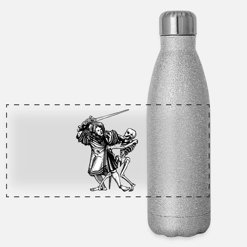 skeleton skeleton bones bones skull schaedel49 Panoramic Glitter Thermal Bottle 500 ml