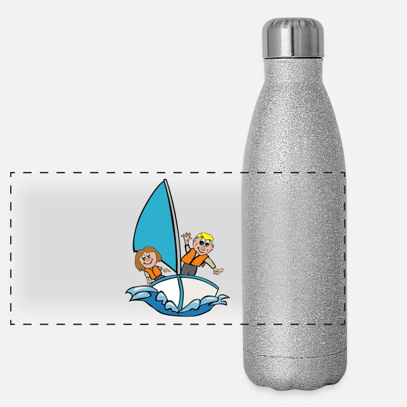 bateau à voile Gourde isotherme panoramique pailletée 500 ml