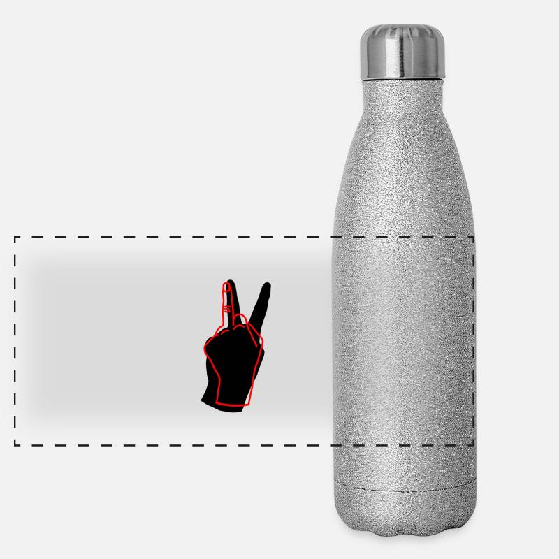 peace red Panorama Glitzer Isolierflasche 500 ml