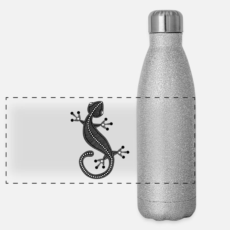 Lizard - Aboriginal inspiration Panoramic Glitter Thermal Bottle 500 ml