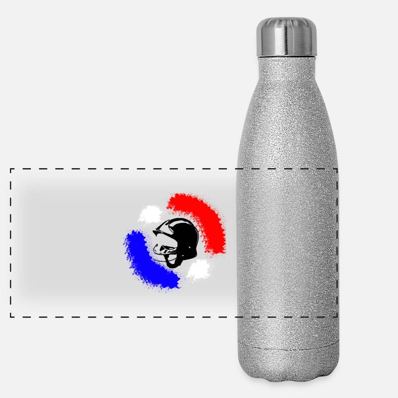 Feuerwehrmann in Frankreich Panorama Glitzer Isolierflasche 500 ml
