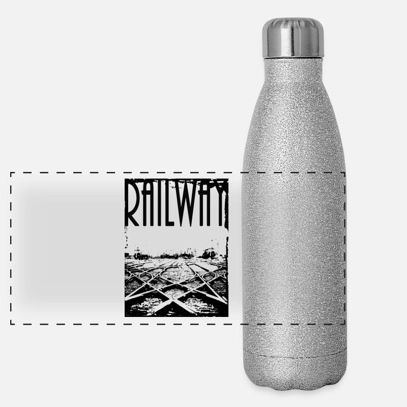 Chemin de fer (transparent) Gourde isotherme panoramique pailletée 500 ml