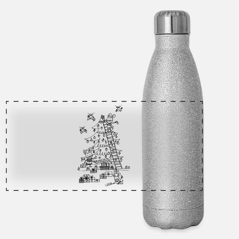 Décoration de sapin de Noël Gourde isotherme panoramique pailletée 500 ml