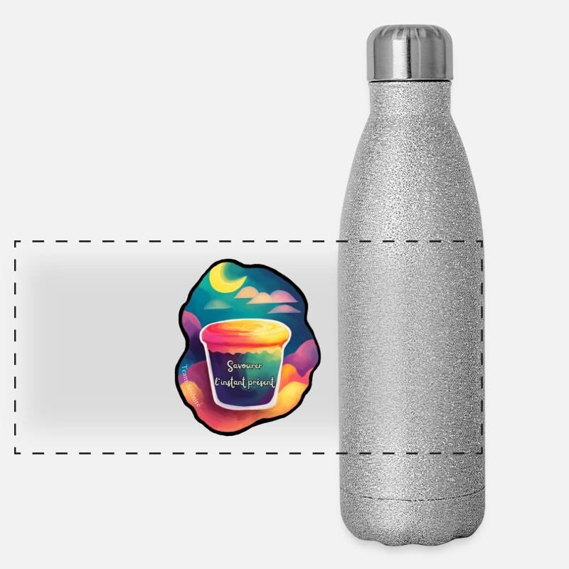 Savourer l'instant présent Gourde isotherme panoramique pailletée 500 ml