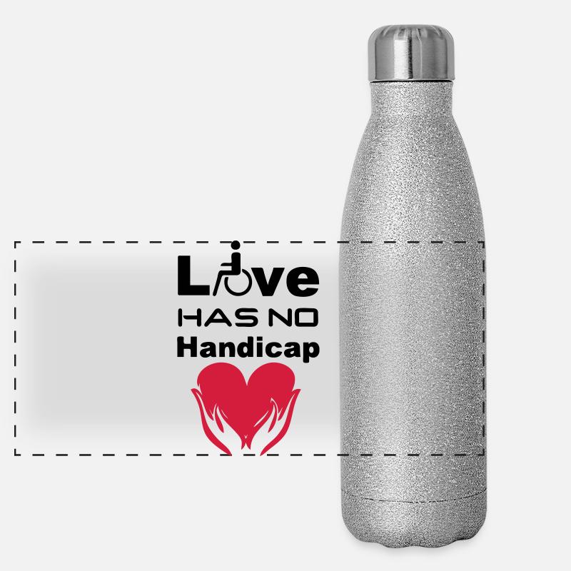Liebe Behinderung Rollstuhl Spruch Geschenk Panorama Glitzer Isolierflasche 500 ml