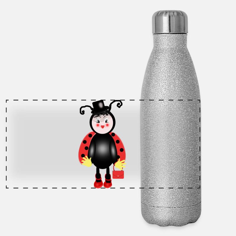 Marienkäfer Panorama Glitzer Isolierflasche 500 ml