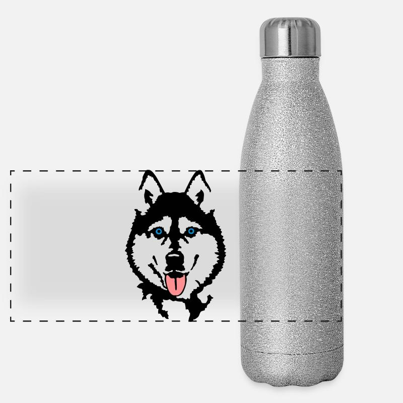 Husky - Panorama Glitzer Isolierflasche 500 ml - Silber Glitzer