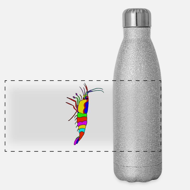 Panorama coloré de crevettes Gourde isotherme panoramique pailletée 500 ml