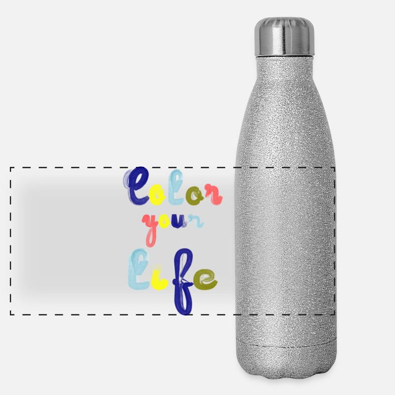 color your life Gourde isotherme panoramique pailletée 500 ml