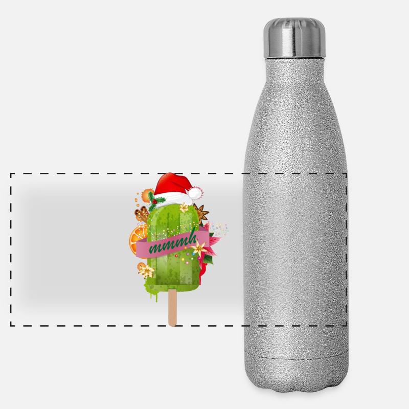 crème glacée vert vif à la mode pour Noël Gourde isotherme panoramique pailletée 500 ml