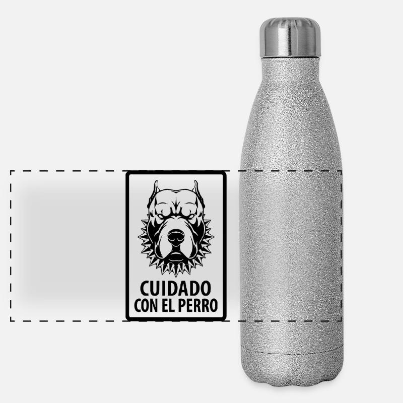 cuidado con el Perro - Panoramic Glitter Thermal Bottle 500 ml - silver glitter