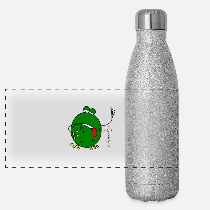 Exhausted Frog © Chyropterum Innoxius - Panoramic Glitter Thermal Bottle 500 ml - silver glitter