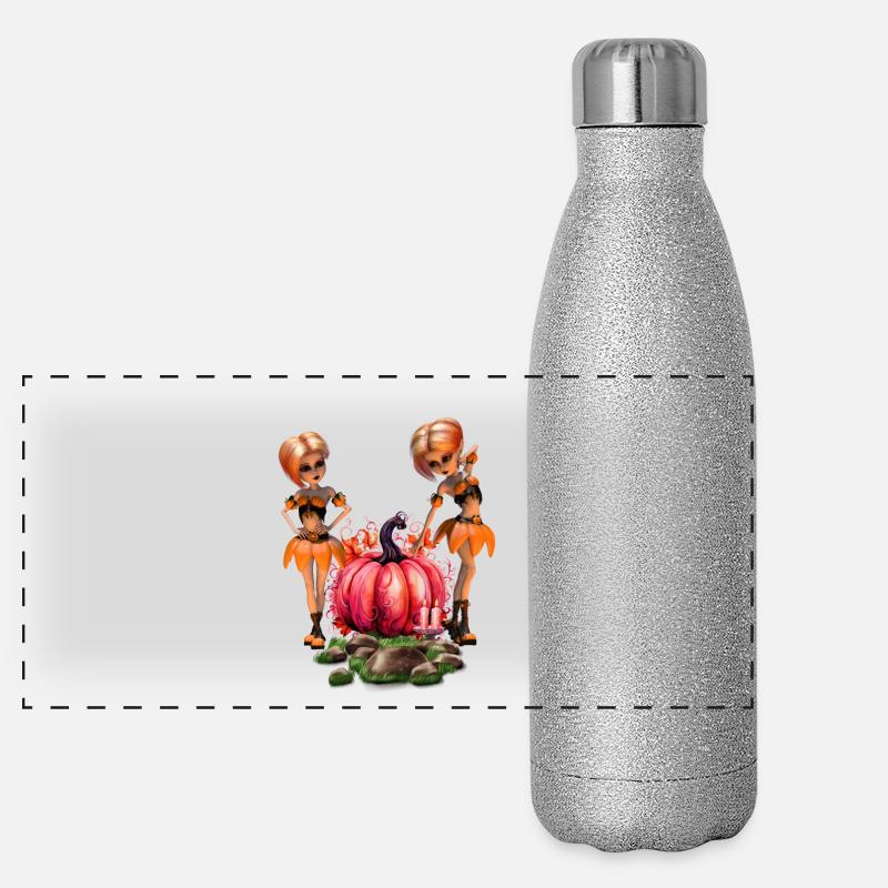 Design mignon d’Halloween Gourde isotherme panoramique pailletée 500 ml