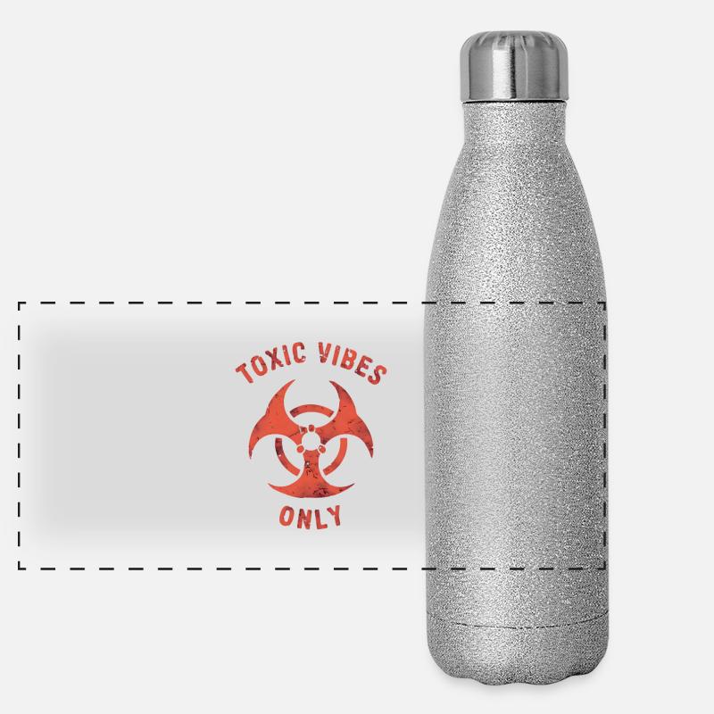Toxic Vibes Only Panorama Glitzer Isolierflasche 500 ml