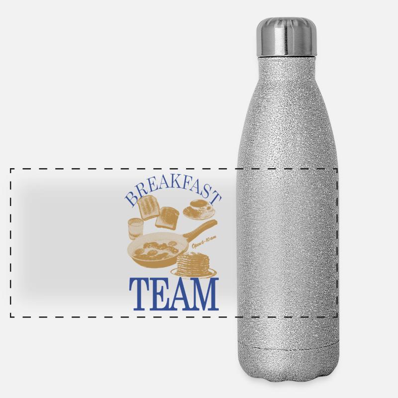 Breakfast Team – Retro Breakfast Motif Panoramic Glitter Thermal Bottle 500 ml