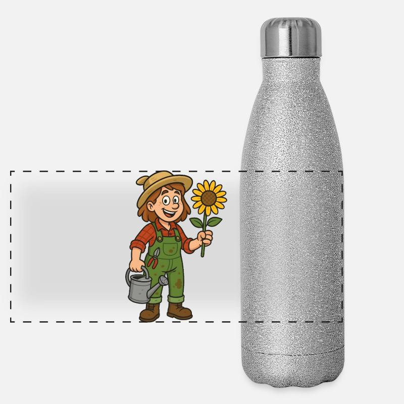 Gärtnerin Panorama Glitzer Isolierflasche 500 ml